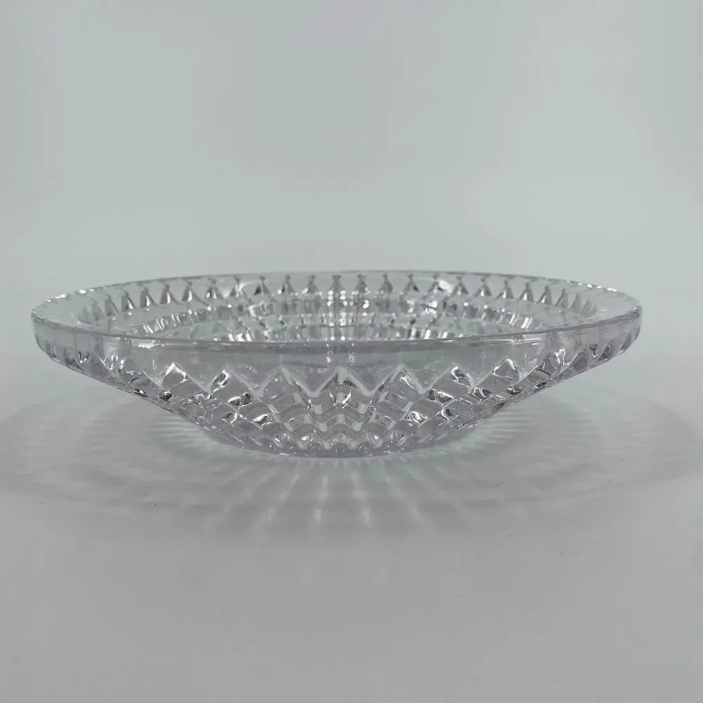 Shimmering Star pillar candle holder Glass bowl 7”